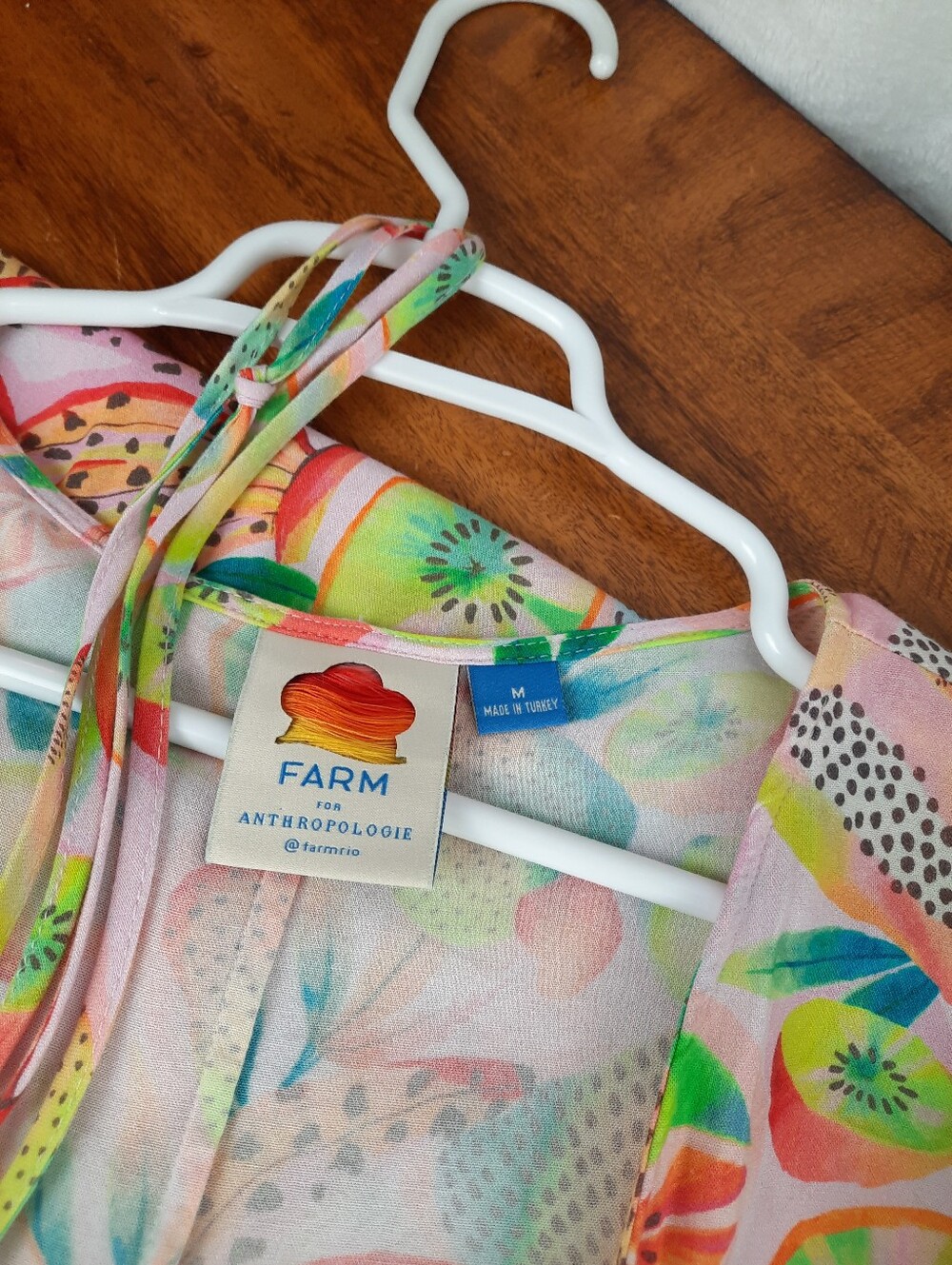 FARM Rio Anthropologie Citrus & Kiwi Wrap Top - Picture 15 of 16